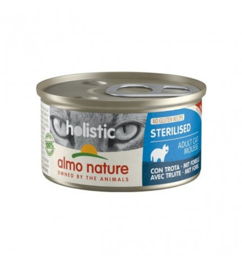Almo Nature Holistic Wet Sterilised Cat Food in Can - Trout - 85g