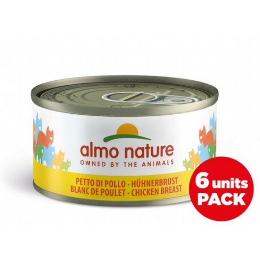 Almo Nature Mega Pack Wet Food Tins for Cats Chicken Breast 6 x 70g