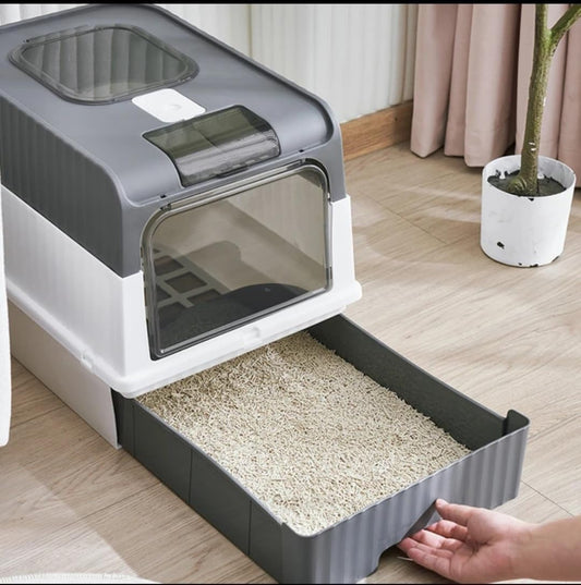 Double Door Cat Litter Box with UV light & Scoop ????? ???????? ??? ????????? Size: 50*35*37CM