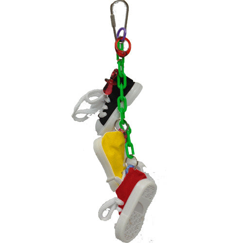 A & E Happy Beaks Sneakers On A Line Bird Toy