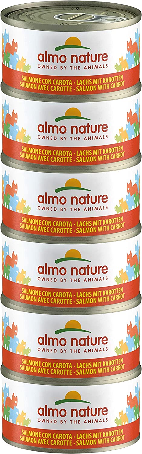 Almo Nature Mega Pack Wet Cat Food in Tins - Salmon With Carrot - 6x70g